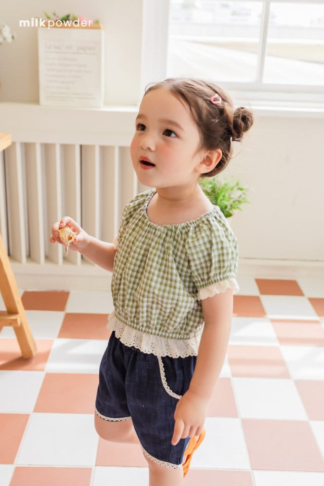 Milk Powder - Korean Children Fashion - #kidzfashiontrend - Check Blouse