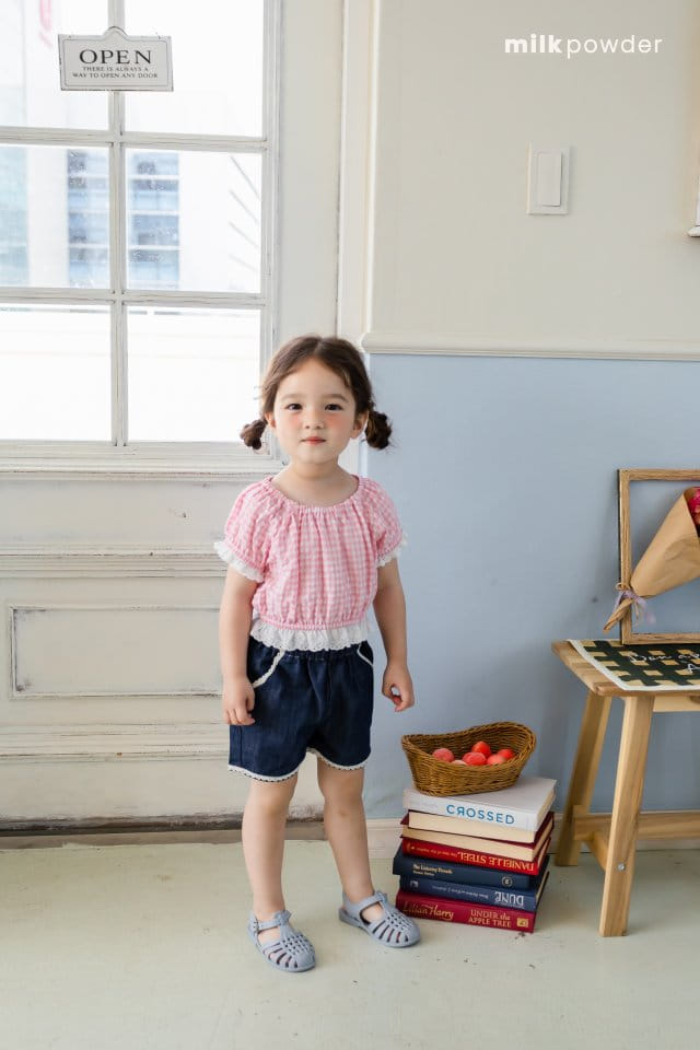 Milk Powder - Korean Children Fashion - #toddlerclothing - Check Blouse - 8