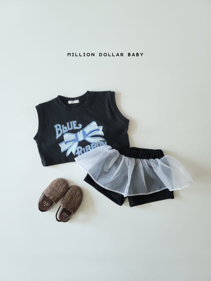 Million Dollar Baby - Korean Children Fashion - #magicofchildhood - Blue Ribbon Top Bottom Set - 3