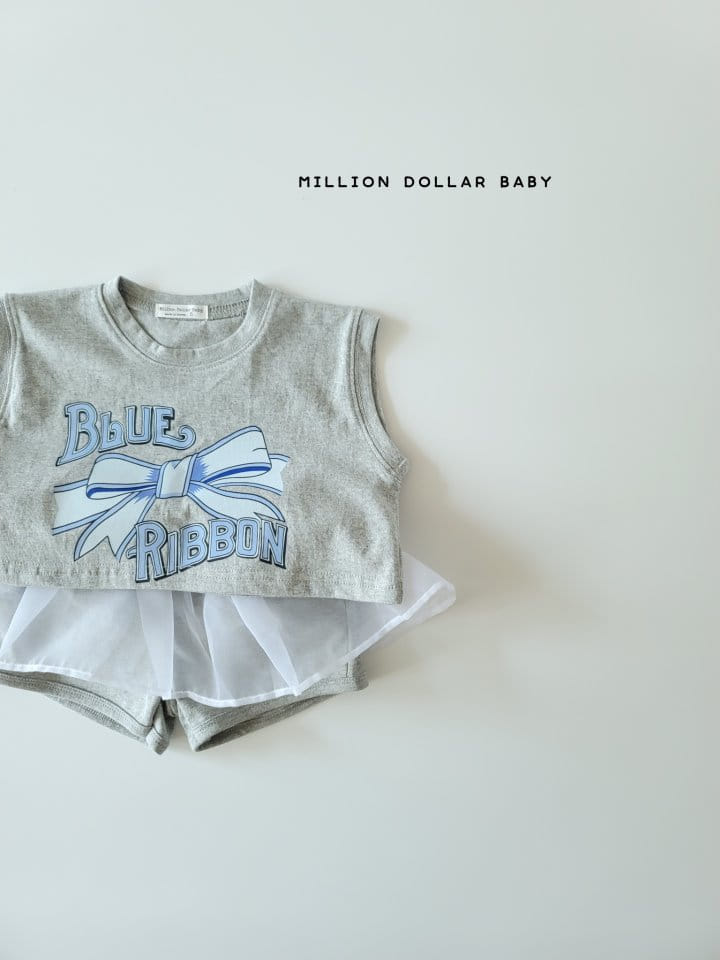 Million Dollar Baby - Korean Children Fashion - #prettylittlegirls - Blue Ribbon Top Bottom Set - 5