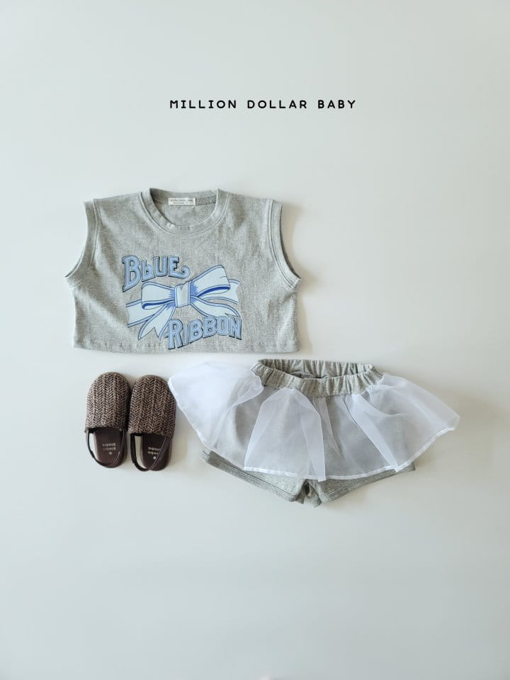 Million Dollar Baby - Korean Children Fashion - #stylishchildhood - Blue Ribbon Top Bottom Set - 8