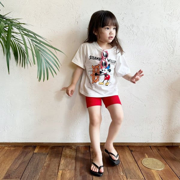 Mini mellow - Korean Children Fashion - #childofig - Rib Leggings Shorts