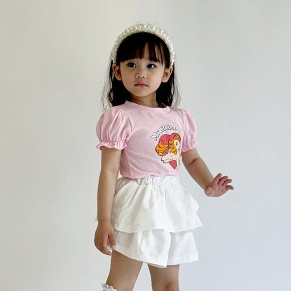 Mini mellow - Korean Children Fashion - #discoveringself - Unicorn Puff Sleeve Tee