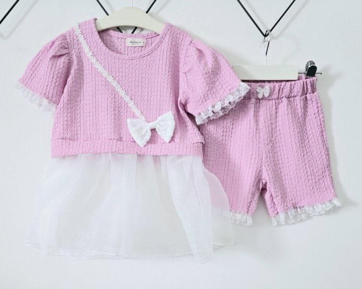 Miniature - Korean Children Fashion - #Kfashion4kids - My Girl Top Bottom Set - 2