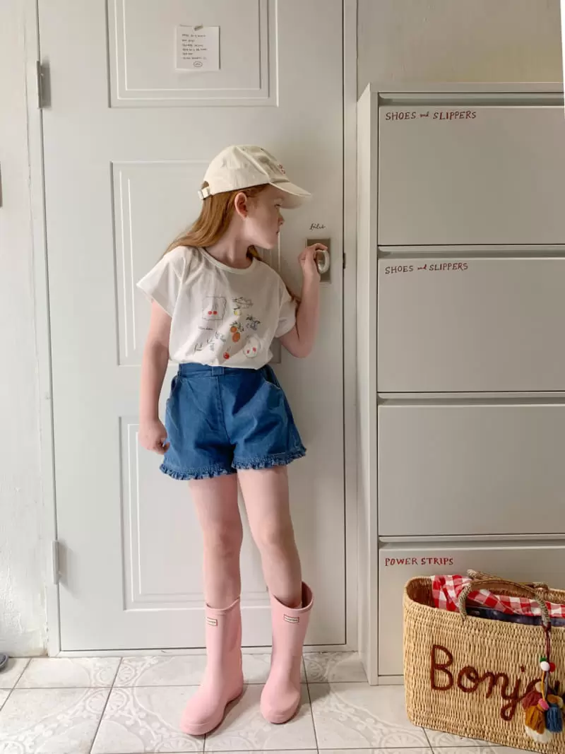 Momo Ann - Korean Children Fashion - #fashionkids - Frill Denim Shorts