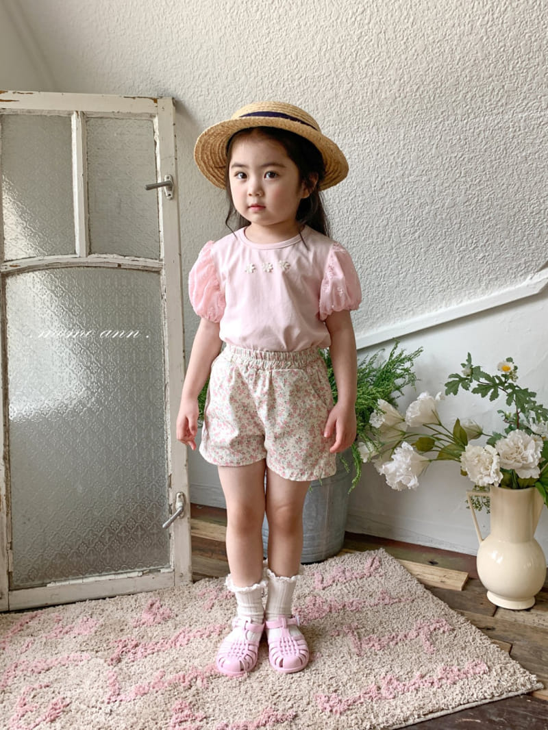 Momo Ann - Korean Children Fashion - #kidsshorts - Flower Tee - 4