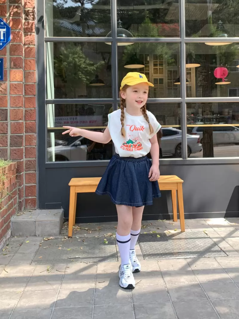 Momo Ann - Korean Children Fashion - #kidsstore - Flare Denim Skirt - 2