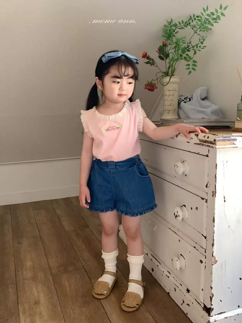 Momo Ann - Korean Children Fashion - #littlefashionista - Frill Denim Shorts - 6