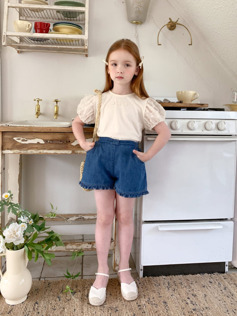 Momo Ann - Korean Children Fashion - #magicofchildhood - Frill Denim Shorts - 7