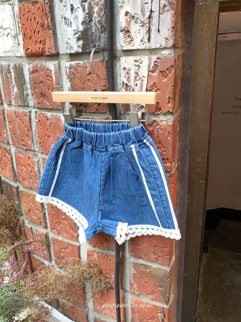Momo Ann - Korean Children Fashion - #prettylittlegirls - Line Denim Shorts - 7