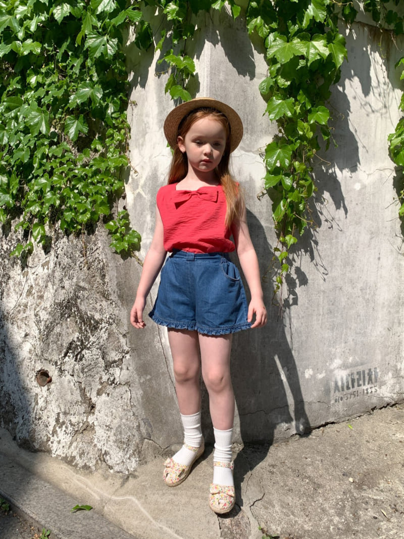 Momo Ann - Korean Children Fashion - #prettylittlegirls - Frill Denim Shorts - 9