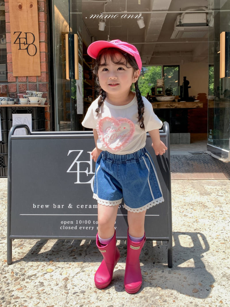 Momo Ann - Korean Children Fashion - #todddlerfashion - Line Denim Shorts - 8