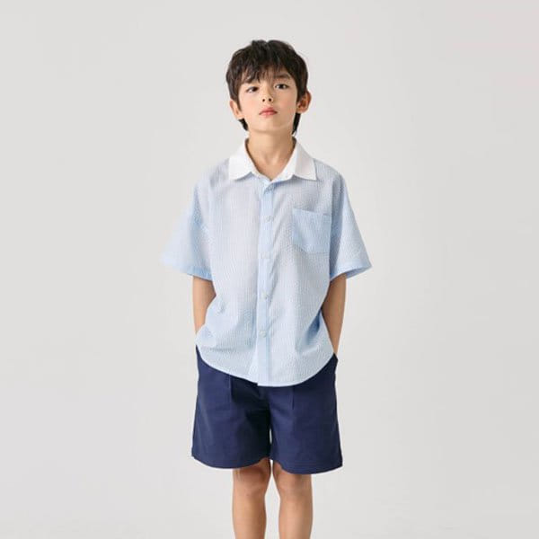 Monjello - Korean Children Fashion - #kidzfashiontrend - College Short Sleeve Shirt