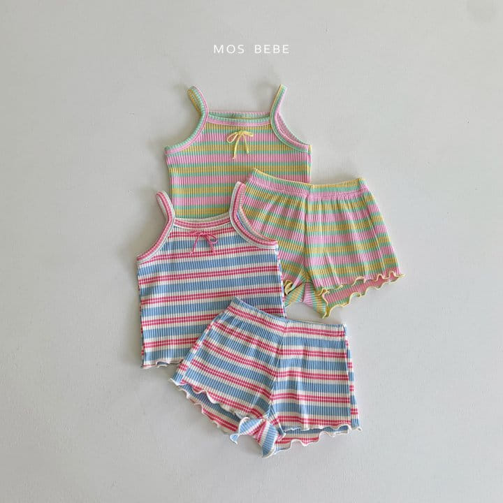 Mos Bebe - Korean Baby Fashion - #babyboutique - Rainbow Top Bottom SET