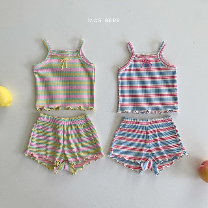 Mos Bebe - Korean Baby Fashion - #babyboutique - Rainbow Top Bottom SET - 2