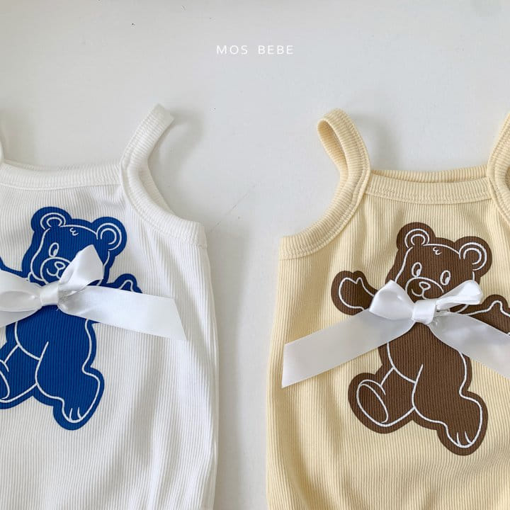 Mos Bebe - Korean Baby Fashion - #babylifestyle - Ribbon Bear Body Suit - 2