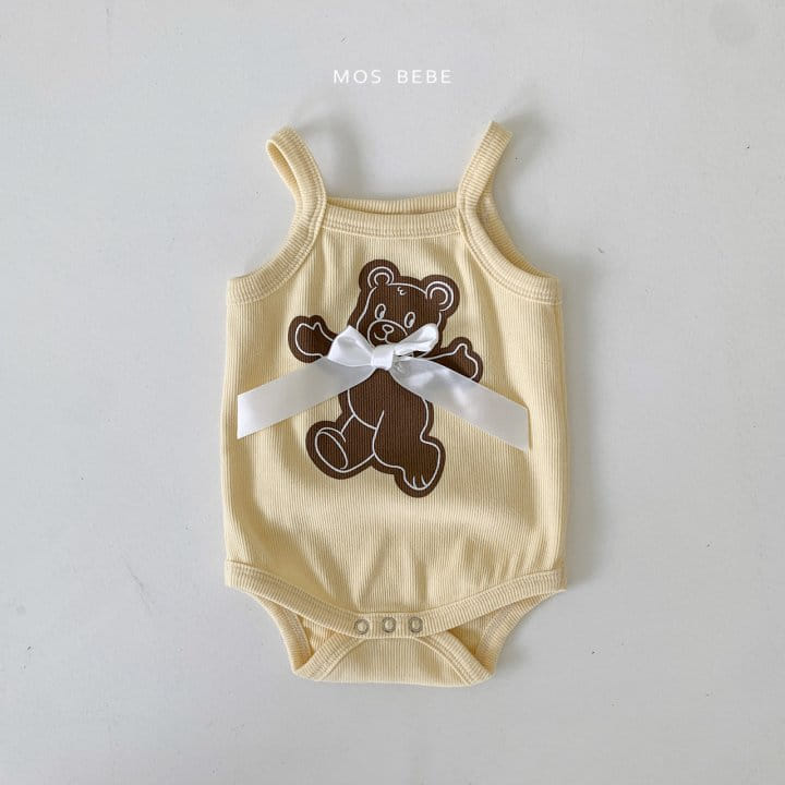 Mos Bebe - Korean Baby Fashion - #babyoninstagram - Ribbon Bear Body Suit - 4