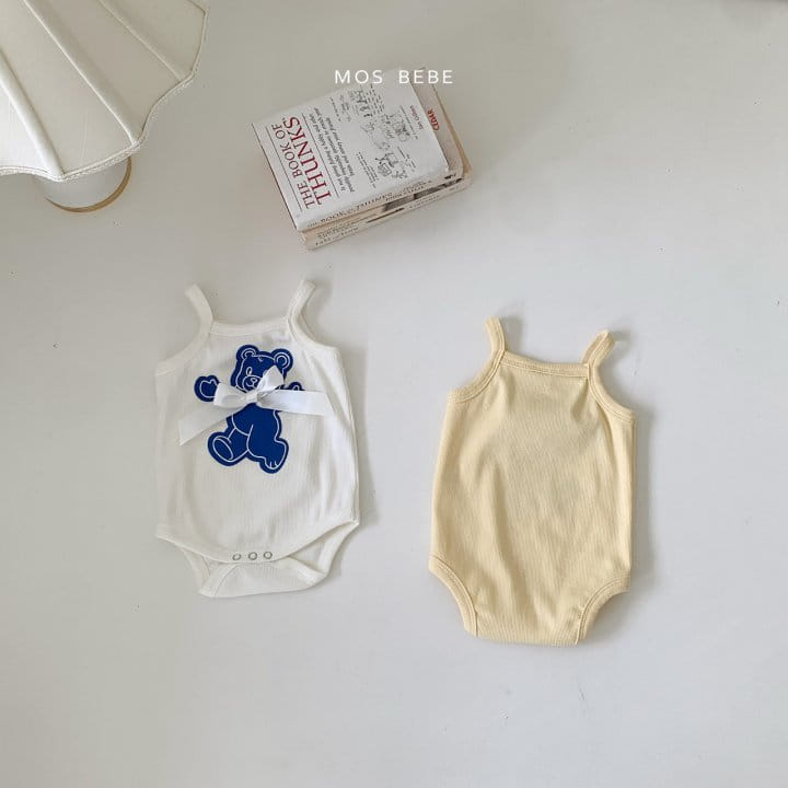 Mos Bebe - Korean Baby Fashion - #babyoutfit - Ribbon Bear Body Suit - 5