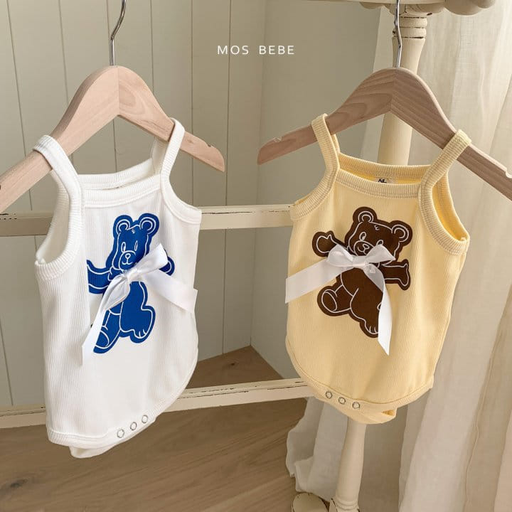 Mos Bebe - Korean Baby Fashion - #onlinebabyshop - Ribbon Bear Body Suit - 9