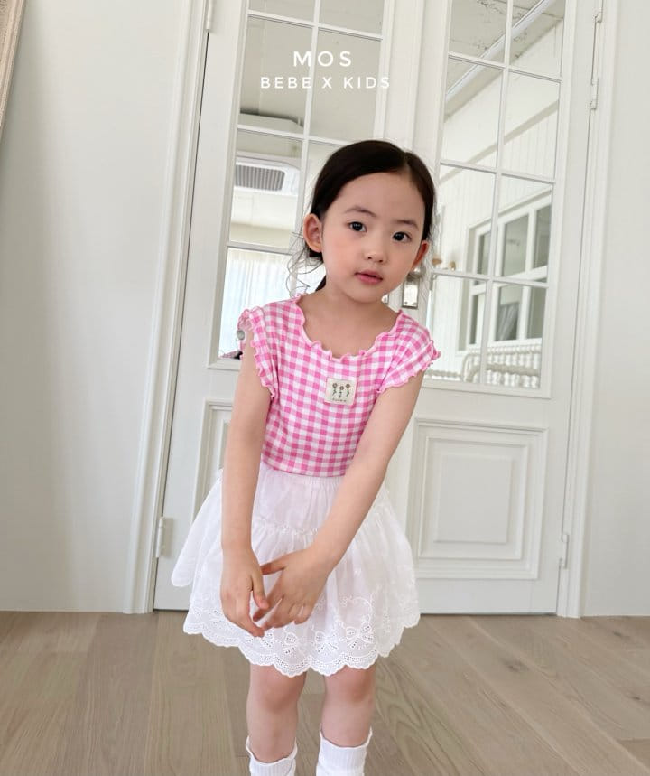 Mos Bebe - Korean Children Fashion - #magicofchildhood - Flower Check Sleeveless Tee