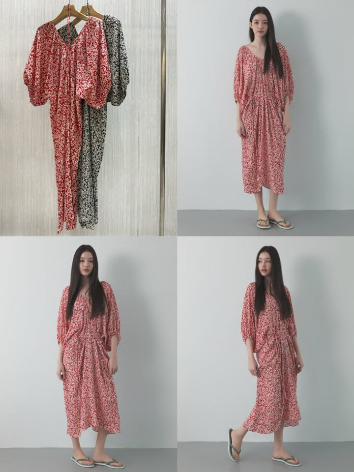 Neroli36 - Korean Women Fashion - #womensfashion - Flower Volume One-Piece - 4