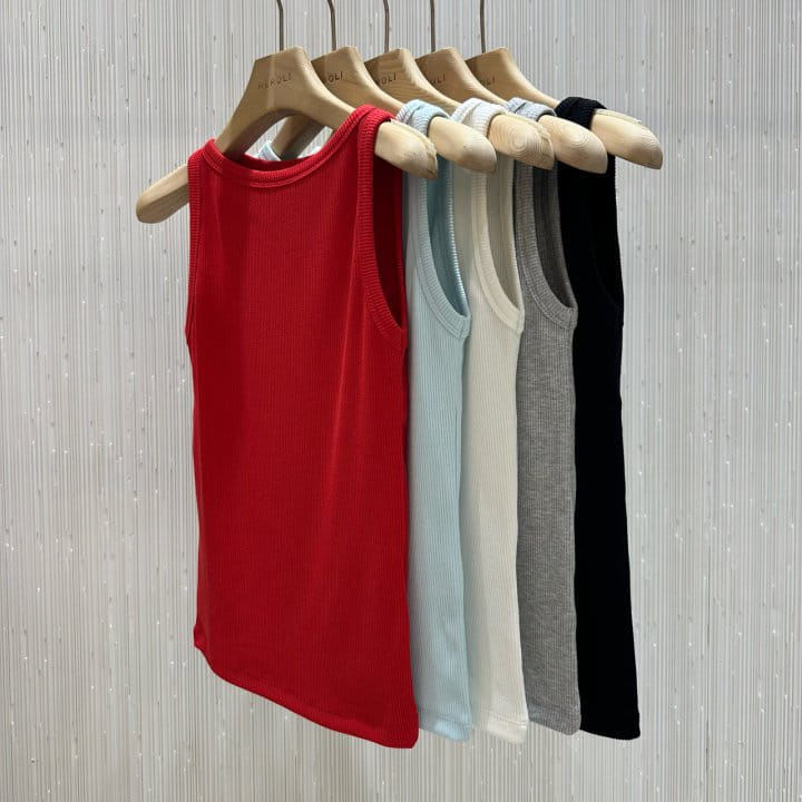 Neroli36 - Korean Women Fashion - #pursuepretty - Boat Neck Sleeveless Tee