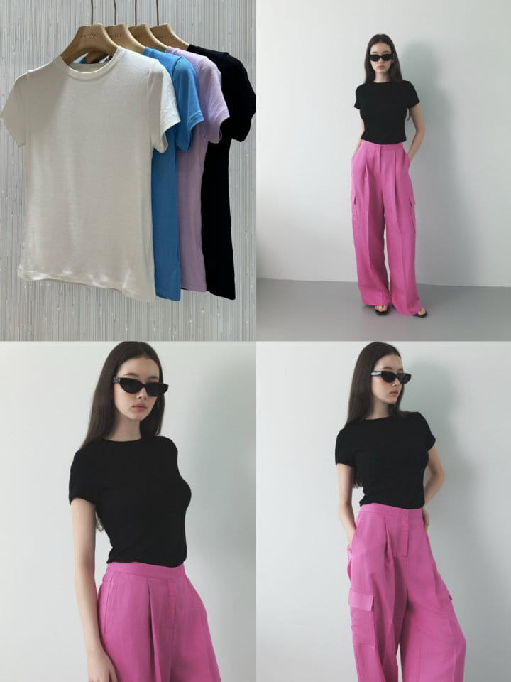 Neroli36 - Korean Women Fashion - #romanticstyle - C Short Sleeveless Tee - 4