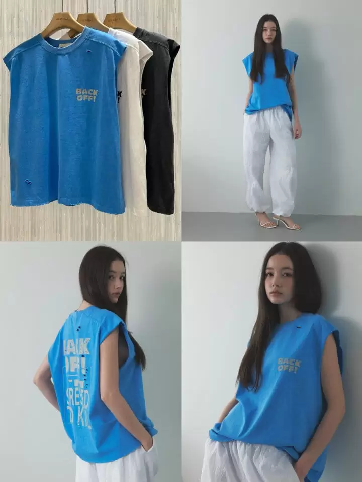 Neroli36 - Korean Women Fashion - #momslook - H Back Off Tee - 4