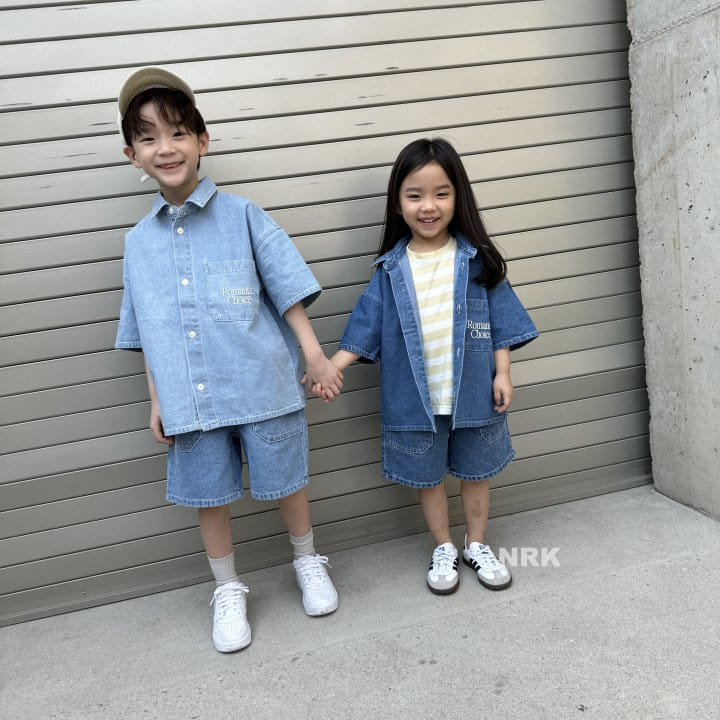 Nrk - Korean Children Fashion - #childofig - Embroidery Denim Shirt