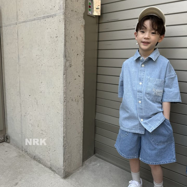 Nrk - Korean Children Fashion - #designkidswear - Embroidery Denim Shirt - 3