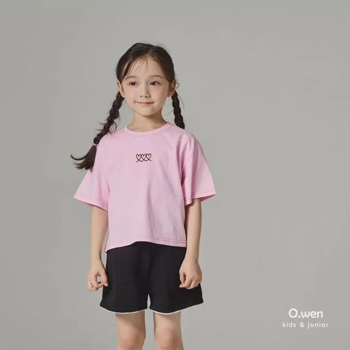 O Wen - Korean Children Fashion - #fashionkids - Heart Semi Crop Tee - 3
