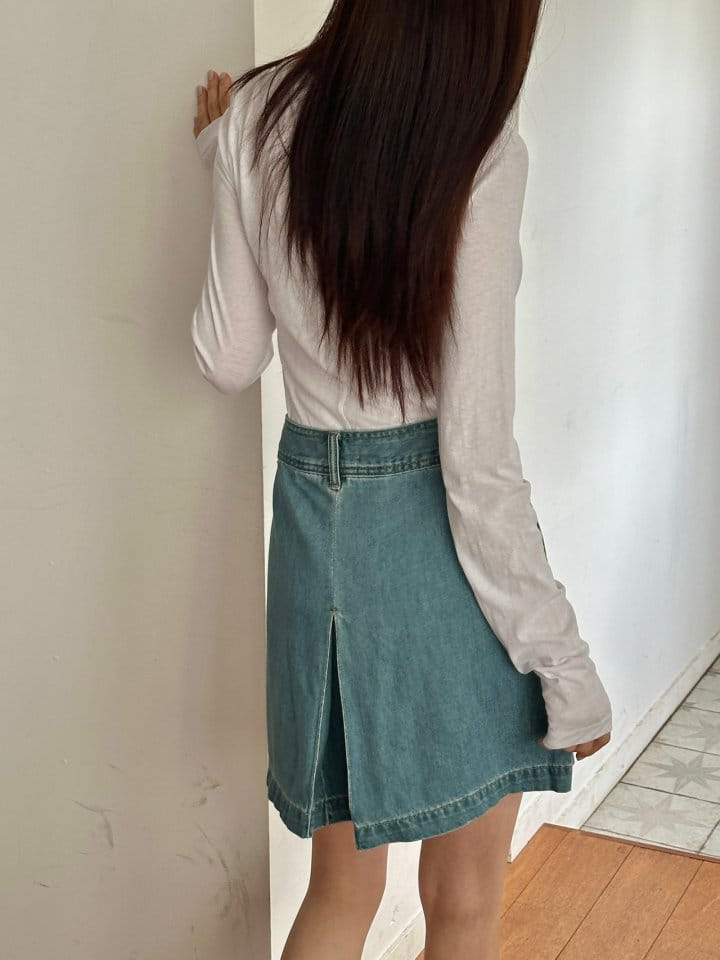 Ohao - Korean Women Fashion - #momslook - Denim Skirt Pants - 3