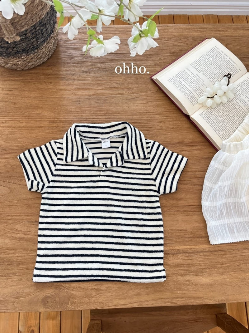 Ohho - Korean Children Fashion - #childofig - ST Terry Collar Tee - 2