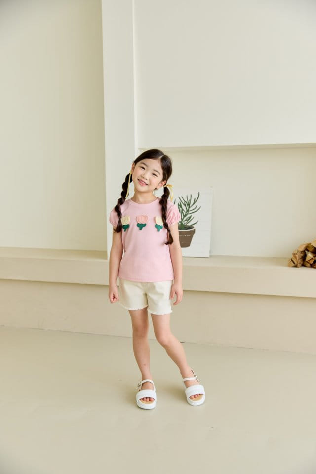 Orange Mom - Korean Children Fashion - #kidzfashiontrend - Tulip Flower Tee - 4