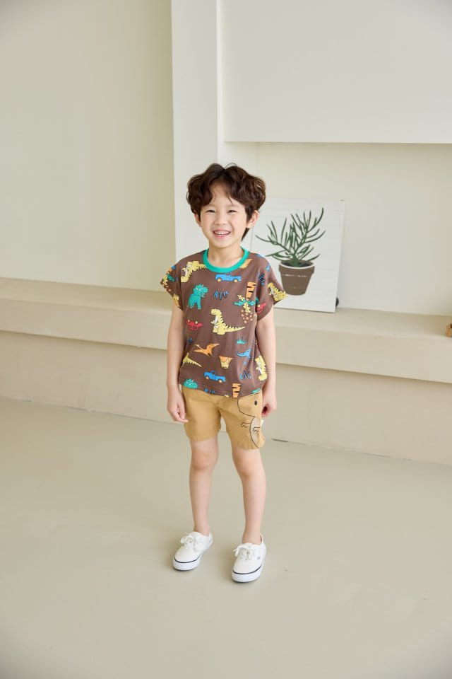 Orange Mom - Korean Children Fashion - #childrensboutique - Car Dinosaur Tee - 8