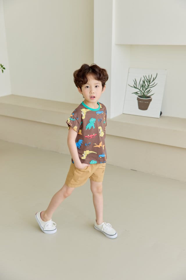 Orange Mom - Korean Children Fashion - #designkidswear - Car Dinosaur Tee - 9