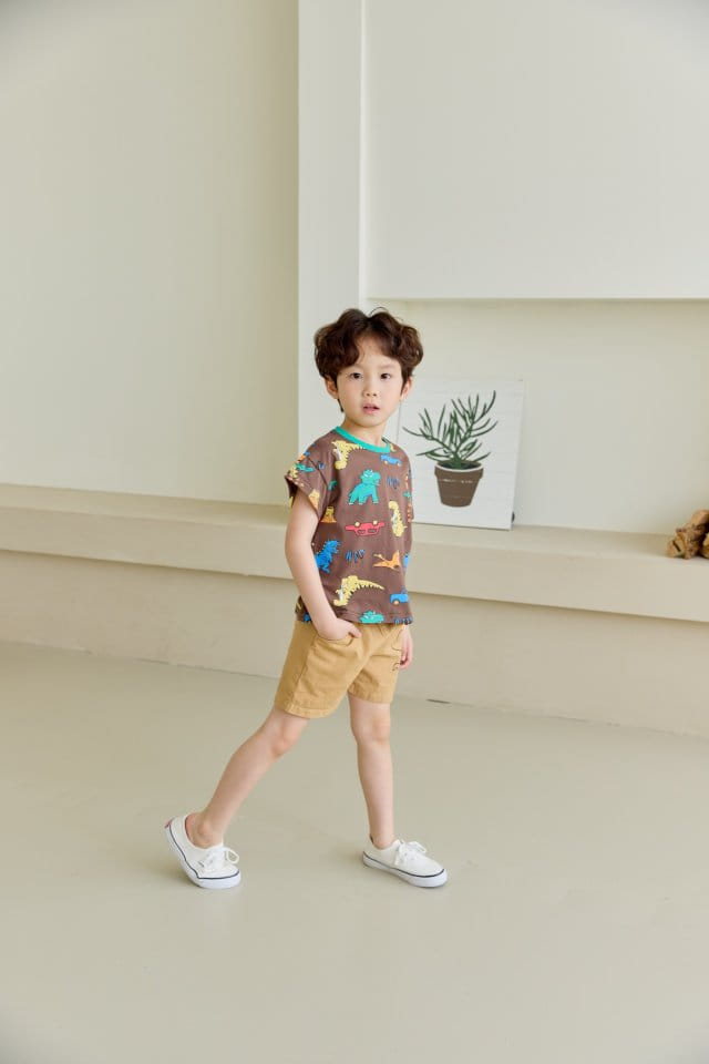 Orange Mom - Korean Children Fashion - #discoveringself - Car Dinosaur Tee - 10