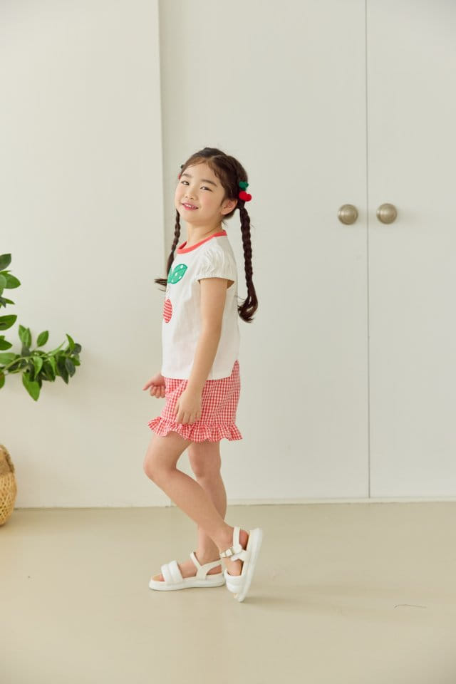 Orange Mom - Korean Children Fashion - #kidsshorts - Cherry Tee - 2