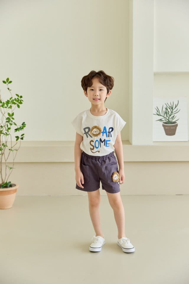 Orange Mom - Korean Children Fashion - #kidsshorts - Lion Tee - 8