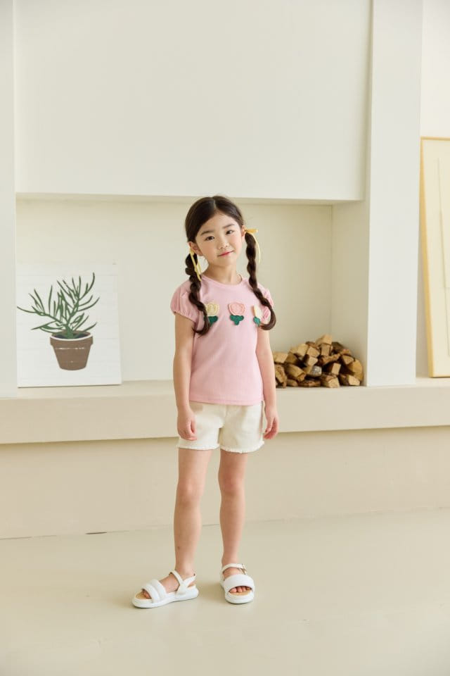 Orange Mom - Korean Children Fashion - #kidzfashiontrend - Tulip Flower Tee - 3