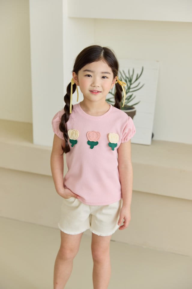 Orange Mom - Korean Children Fashion - #littlefashionista - Tulip Flower Tee - 5