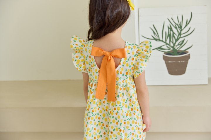 Orange Mom - Korean Children Fashion - #littlefashionista - Ribbon One-Piece  - 9