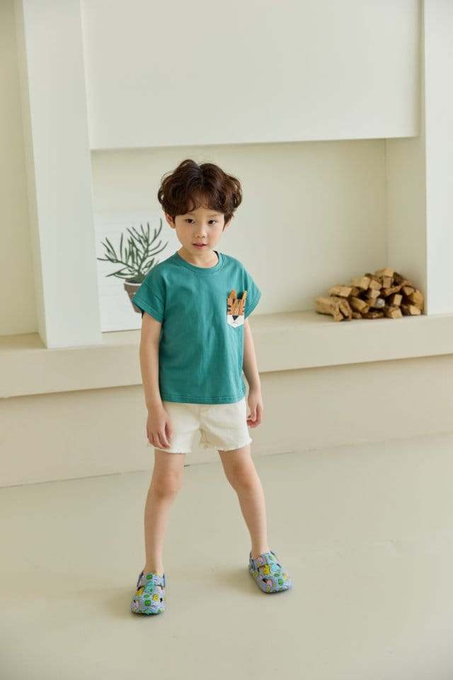 Orange Mom - Korean Children Fashion - #littlefashionista - Tiger Pocket Tee