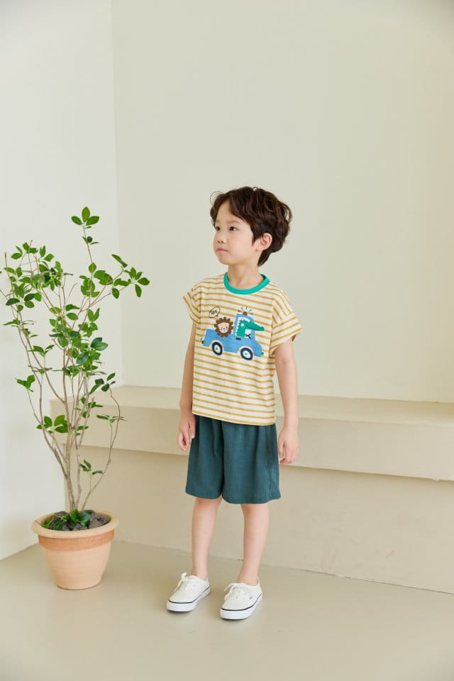 Orange Mom - Korean Children Fashion - #littlefashionista - Dinosaur Car Tee - 7