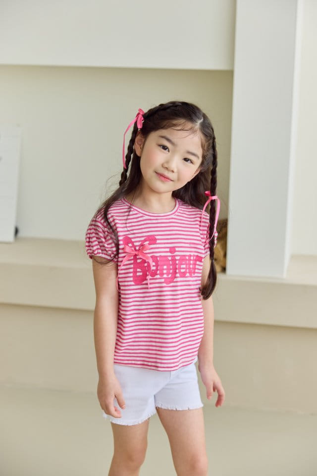 Orange Mom - Korean Children Fashion - #magicofchildhood - Bonjour Ribbon Tee - 9