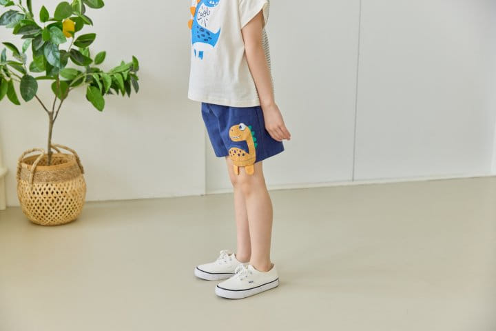 Orange Mom - Korean Children Fashion - #magicofchildhood - Solid Dinosaur Span Pants - 5