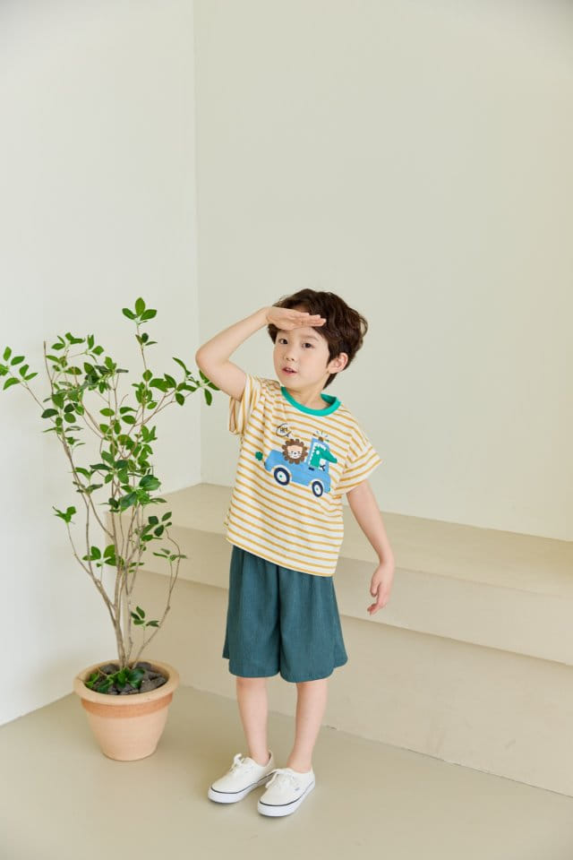 Orange Mom - Korean Children Fashion - #magicofchildhood - Dinosaur Car Tee - 8