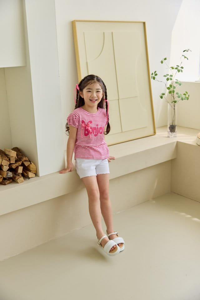 Orange Mom - Korean Children Fashion - #minifashionista - Bonjour Ribbon Tee - 10