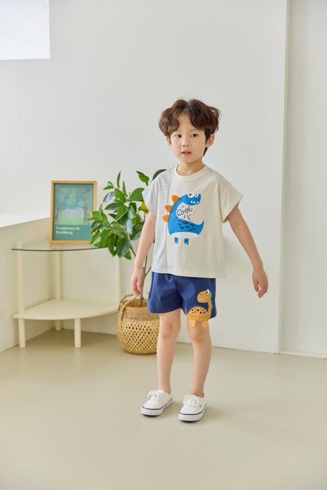 Orange Mom - Korean Children Fashion - #minifashionista - Solid Dinosaur Span Pants - 6