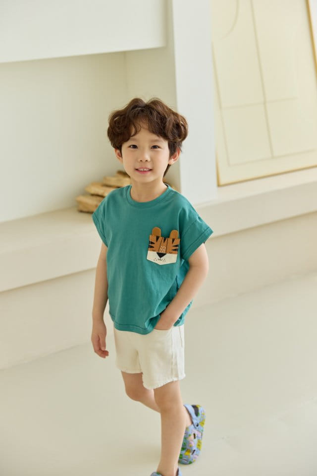 Orange Mom - Korean Children Fashion - #minifashionista - Tiger Pocket Tee - 3